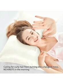 12件套睡眠美发造型工具套装，包含卷发棒、面部按摩器、1个枕套，适用于象牙色皇后套房，无需加热即可整夜卷发，1个睡眠眼罩，女士面部按摩滚轮，美发造型，护发，卷发产品，美发配件，护发套装，美发造型工具套装 - 白色 - 查看 3