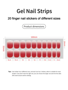 20片透明底甲贴，需UV灯固化，沙龙级品质，经久耐用，跨境批发同款红皮书主题甲贴，适用于指尖 - 珊瑚粉 - 查看 4