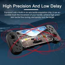 White Black Gamepad D6 Wireless Bluetooth Mobile Gaming Controller With Hall Effect Sticks, Stretchable Ergonomic Handle, 6-Axis Motion Sensing, Low-Latency Precision Control, Adjustable Gamepad For Android, IOS & Tablet Gaming Spring Gift Birthday - Black and White - View 5