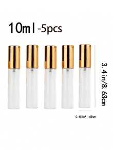 Chai mẫu nước hoa thủy tinh trong suốt 10/15ml với vòi xịt mạ vàng, bình xịt phun sương mini, bình xịt tinh dầu cầm tay, chai rỗng, xịt khoáng dưỡng da mặt, chai dưỡng ẩm, hộp đựng mỹ phẩm cỡ du lịch, có thể đổ đầy lại, sạch sẽ và hợp vệ sinh, cần thiết cho du lịch và công tác. - Nhiều màu - Xem 13