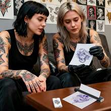 RONGTA F81s Tattoo Stencil Printer, Comes With 5 Free Tattoo Papers, Compatible With Phone/Computer/Tablet, 203DPI High-Definition Inkless Printing, Suitable For Studios/Beginners, Tattoo Machine, Portable Tattoo Machine - Purple - View 5