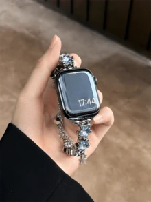 Compatible With Apple Watch Sapphire Star Luxury Premium Adjustable Strap For Ultra/SE 2/SE 1/Series 11/10/9/8/7/6/5/4/3/2/1, 38/40/41/42/44/45/46/49mm - Blue Star - View 3