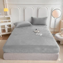 King Size Fleece Sheet Set Measuring 260x230cm. Softness And Comfort. - 灰色 - 查看 1