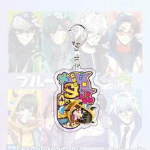 蓝色锁亚克力钥匙扣Q版连帽衫造型 – 伊佐木、蜂鸟、凛动漫钥匙扣包挂件可爱收藏品 - 彩色 - 查看 7