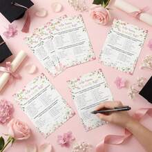 30 pezzi Chi conosce meglio il laureato? Carte da gioco per la classe del 2026, giochi di laurea floreali per feste, attività per feste di laurea di scuola superiore e università, forniture e decorazioni per feste di laurea - A - Visualizzare 3