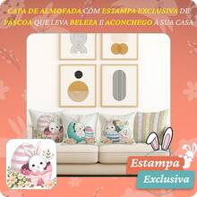 Set Of 4 Cushion Covers With Inserts, Exclusive Easter Collection, Decorative Prints For Sofa And Bed For Comfort - HAPPY RABBIT - View 4