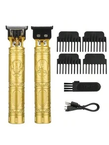 1件装专业电动雕刻理发器，男士理发修剪器，个性化理发店剃须刀，修容工具，父亲节礼物 - 彩色 - 查看 22