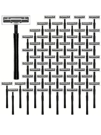 30pcs/Pack Disposable Travel Razor For Men, Stainless Steel Double Blade, Transparent Hard Case, Portable Design Suitable For Men & Women, Hotel Essential, Daily Shaving, Sturdy Handle