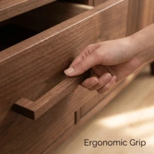 Nordic Style Solid Wood Drawer Handles, Walnut Kitchen Cabinet Wardrobe Shoe Rack Handles, Dresser Knobs, Cabinet Pulls - Multicolor - View 6