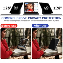 Shockproof Privacy Mobile Phone Film Tablet Screen Protector 1pc High Definition Privacy Screen Protector Film For Pro/Air/Mini (7.9-12.9 Inch): Left And Right Privacy Protection, Suitable For Office, Commuting And Public Places Browsing (Anti-Fingerprint Coating, Cleaning Kit And Compatible With Phone Cases Edge). Essential Screen Protector For Daily Use, Office, Home Tablet Screen Protection, Waterproof, Shockproof, Anti-Fall, Anti-Scratch. Accessories Case Screen Protect Screen Protector A16 Screen Protector Spring Birthday Gift - Black - View 8