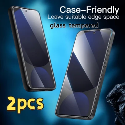 Protector de pantalla de vidrio templado resistente a golpes, 2 piezas, alta definición, cobertura completa, repelente al agua, resistente al aceite, resistente a los arañazos, fácil de limpiar, compatible con fundas de teléfono, adecuado para teléfonos inteligentes Galaxy, regalo de cumpleaños de primavera