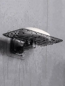 1/2pcs Transparent Self-Adhesive Wall-Mounted Plastic Soap Dish, Suitable For Bathroom - Multicolor - View 4