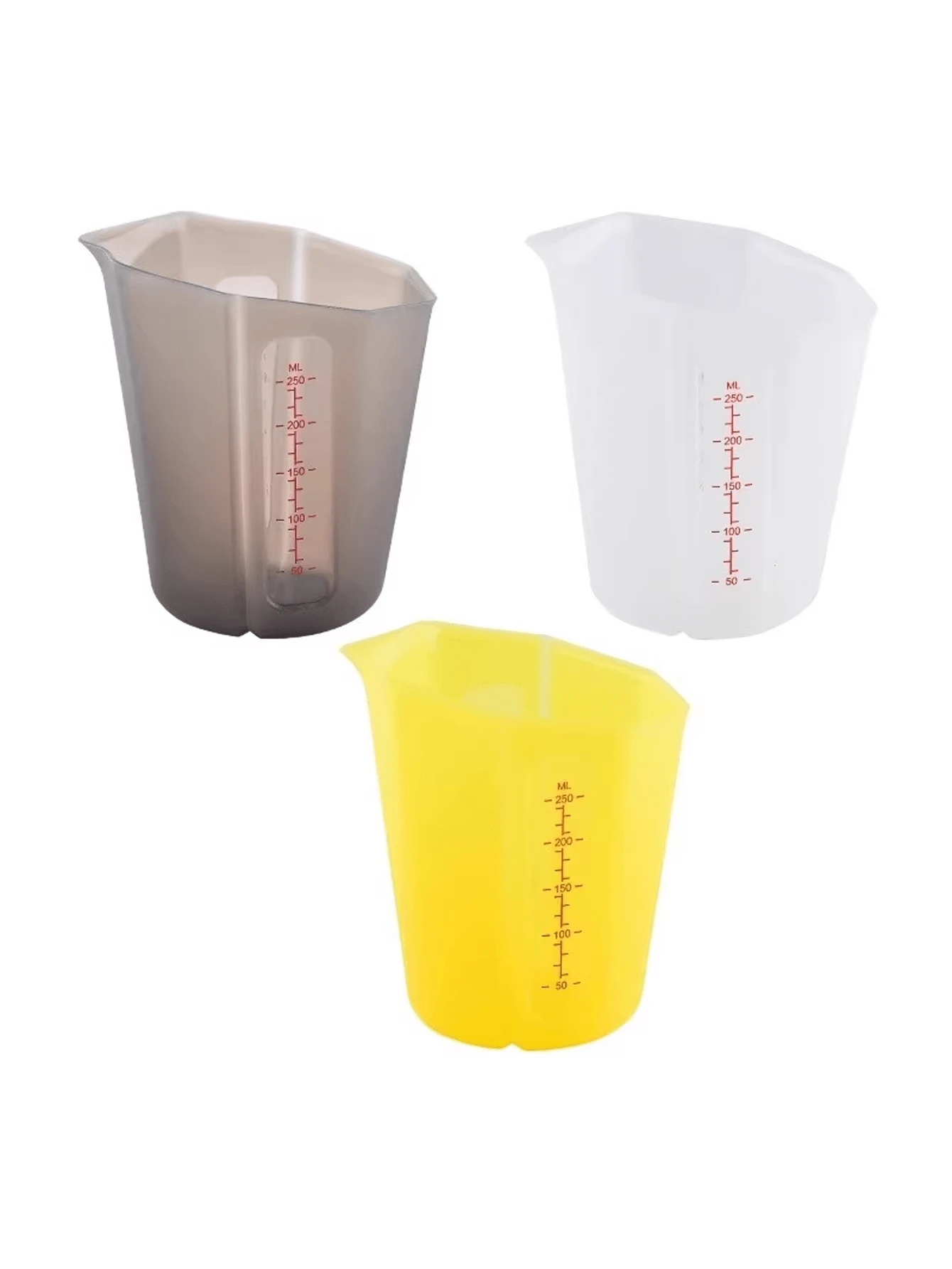 1pc Creative Foldable Silicone Measuring Cup, Baking Cup With Visible Dual Scale, 250ML Milk Cup Baking Tool Foldable Measuring Cup - White - View 1