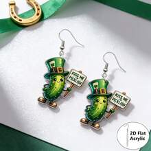 1 Đôi bông tai dáng ly cocktail nhiệt đới 2D bằng acrylic, thiết kế hai mặt nhiều màu sắc, phụ kiện thời trang dành cho nữ, phù hợp cho các dịp thường ngày và lễ hội. - ly rượu - Xem 5