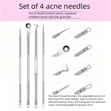 Cell Clip 8pcs, Ultra-Fine Acne Needle Set, Blackhead Clip, Tweezers, Beauty Salon Special Picking, Acne Scraping And Closing Tools, Stainless Steel Tweezers - Silver - View 7