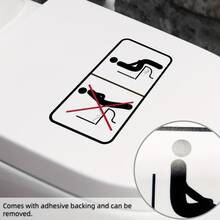 1 pieza Pegatina divertida para el baño y el inodoro - Adhesivo removible de PVC para pared, adecuado para el cuarto de baño, pegatina interesante, 1 pieza, pegatina para inodoro - 1PC - Ver 3