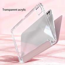 Acrylic Transparent Back Cover DIY Protective Case With PU Leather Smart Y-Fold Stand, Auto Sleep/Wake Function, Suitable For Pad 2 11-Inch Tablet (2023) And Poco Pad X1 11.2-Inch Tablet (2025) - Acrylic - View 3