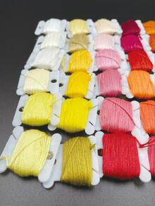 50pcs/Set Cross Stitch Floss With Bobbins, 50 Random Colors, 6-Strand 8m Length, Suitable For Cross Stitch, Ribbon Embroidery, Friendship Bracelets, Weaving, Beading, Fabric Crafts, Greeting Cards, Holiday Decorations And Various DIY Projects - Cross-stitch Thread Wrapping - View 1