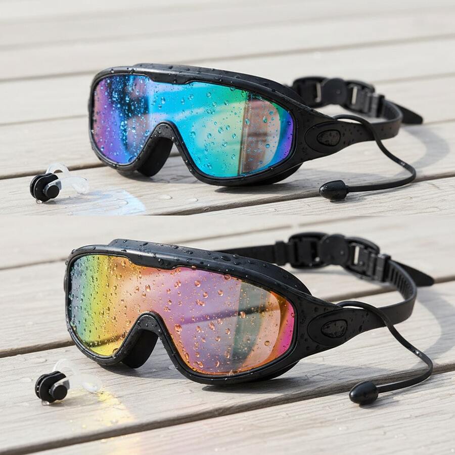 Adult Swim Goggles 2 Pack, Anti-Fog 180 ° Wide View UV Protection Pool Swimming Goggles For Adult Youth Men Women - F6 - 查看 1