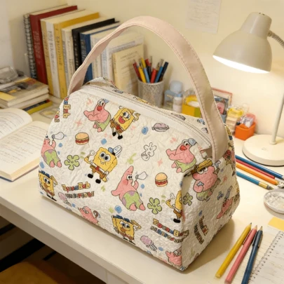 SpongeBob SquarePants 1个手提式文具笔袋，适合收纳文具，也可作户外化妆包使用，是返校、生日、节日派对的理想礼物。