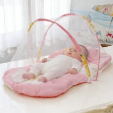 1pc Mosquitero Portátil Plegable - Sin Montaje Requerido, Mosquitero Ligero Adecuado para Uso en Exteriores, Viajes, Camping y Cama - Fácil de Instalar, Ventilación y Protección. Mosquitero Plegable para Niños Sin Instalación, Portátil y Protección Contra Picaduras - Esencial Para Viajes. Mosquitero plegable para bebés sin instalación, cama mosquitera portátil para bebés, con un diseño de dibujos animados suave y transpirable. Mosquitero Anticaídas para Bebé | Plegable, No Requiere Montaje, Material de Fibra, Color Azul Rosa. Mosquitero para bebé diseñado para evitar caídas, específicamente para recién nacidos, plegable y no requiere instalación. - Rosa - Ver 1