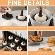 3/6pcs Silicone Donut Mold, Silicone Bagel Baking Mold, Heat Resistant With Ventilation Holes To Lock In Freshness And Crispness, Oven & Steamer , Stackable Space-Saving Design, Ideal Baking Helper - Multicolor - View 10