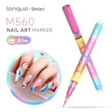 languo 12色0.5mm 3D美甲丙烯颜料笔，速干高显色度绘图笔，细尖阀门设计，适用于美甲绘画、装饰、点缀和DIY手工制作 - 12 - 查看 3