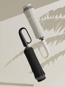 1 pieza Paraguas automático a prueba de viento, 24 varillas, tela impermeable de alta densidad, paraguas plegable automático inverso - Asa con anillo giratorio - Asa de transporte fácil - Paraguas de viaje compacto - Protección contra la lluvia y los rayos UV, UPF50+, revestimiento negro anti-UV, apertura/cierre con un solo toque - Multicolor - Ver 8