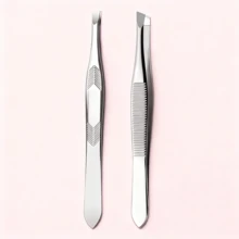 2pcs Stainless Steel Facial Hair Clips For Women Stainless Steel Tweezers For Women Facial Hair - View 1