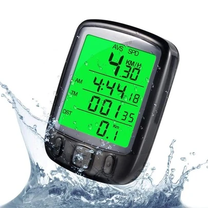 1pc Bicycle Odometer, Outdoor Cycling Waterproof Bicycle Meter, Multi-Function Speedometer With Large Lcd Display, Bicycle Meter For Road And Mountain Bikes
