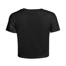 Women's Y2K Crop Top Blacks Tee Bratzs Lettering Printed Women's T-Shirt Fashion Hip Hop Streetwear Y2k Clothes Party Clothing Tee3 - 黑色 - 查看 2