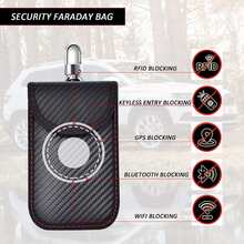 New Car Key Signal Blocking Bag, Car Key Anti-Theft Protective Case, RFID Proof Key Card Holder - A - View 4