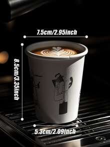 9oz Disposable Coffee Paper Cups With Hand-Drawn Cartoon Creative Patterns, Perfect For Your Distribution And Reception Occasions. Thick Paper Cups Can Hold Tea, Water, Juice, Espresso, Candy, Cold And Hot Drinks - Multicolor - View 6