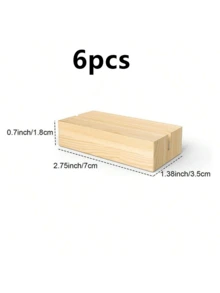6/12/15pcs Wooden & Acrylic Table Card Holders, Table Number Display Stands, Suitable For Wedding, Engagement, Bridal Shower, Birthday, Ball, Home Kitchen Party Supplies - Natural Wood Base - View 12