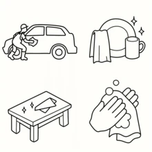 6pcs Set Modern Cartoon Ocean Theme Kitchen Towels, Soft Polyester Dish Cloths, Starfish & Shell Design, Machine Washable, Rectangular Hand Towels, Suitable For Beach Party Supplies - Multicolor - View 7