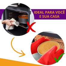 2 Red Silicone Oven Gloves, Thermal, Non-Slip, Lined And Textured, With Strap, Long Sleeves, Pair Of Gloves - Đỏ - Xem 8