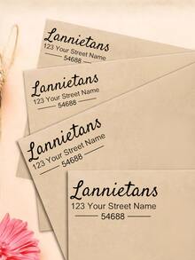 1Pc Custom Rectangle Text Stamp, Personalized Text Stamp, Customized Text Stamp, Picture Stamps Personalized, Diy Customized Stamp, Personalized Wedding Seal - Multicolor - View 4