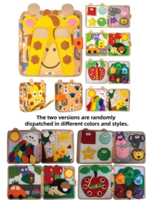 Giraffe Themed Felt Busy Book, Interactive Educational Quiet Book, Portable Sensory Activity Board To Improve Fine Motor Skills And Cognitive Development, Early Learning Travel Toy With Animal, Shape, Color And Number Themes, Soft Fabric Activity Book For Creative Play - Multicolor - View 11