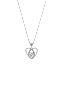 S925 Silver Heart Necklace 5A CZ Paved Minimalist Women Girls Daily Commute Party Gift Box All Season - Silver - View 1