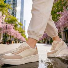 Women's Modern Platform Sneakers, Comfortable For Everyday Casual Wear, Stylish, Vacation, Lace-Up, Party, Office, Outdoor - 銅色 - 查看 5