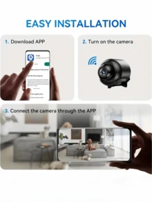 1pc/2pcs 720P HD Mini Camera, Home Security Camera, Portable Hidden Camera, Smart Mini Camera, HD Night Vision Wireless WiFi Camera (2.4G Network Only), Remote Monitoring, SD Card Storage, Suitable For Home, Car, Office And More Scenarios, 24/7 Online - Multicolor - View 9