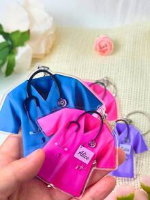 1/3/5 chiếc móc khóa tên y tá tùy chỉnh, móc khóa y tá 2D cá nhân hóa, móc khóa tùy chỉnh cho nhân viên y tế, móc khóa y tá, quà tặng sinh viên y khoa, quà tặng sinh viên điều dưỡng, quà tặng trường điều dưỡng, móc khóa y tá RN. - Nhiều màu - Xem 6