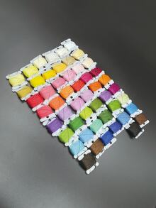 50pcs/Set Cross Stitch Floss With Bobbins, 50 Random Colors, 6-Strand 8m Length, Suitable For Cross Stitch, Ribbon Embroidery, Friendship Bracelets, Weaving, Beading, Fabric Crafts, Greeting Cards, Holiday Decorations And Various DIY Projects - Cross-stitch Thread Wrapping - View 4
