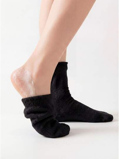 1 双可重复使用的保湿袜，可搭配您喜爱的润肤乳使用，修复皲裂的脚后跟，一夜修复，足部SPA护理，滋养足部护理工具