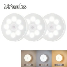 1pc/3pcs/6pcs USB Charging LED Round Light, Button Night Light, Cabinet Light, Adjustable Color Temperature, Three Colors (Warm Light/White Light/Natural Light), Button Switch, Portable Bedside Lamp, Suitable For Kitchen, Bedside, Wardrobe Corridor, Reading, Stage Lighting (250mAh) - USB - View 14