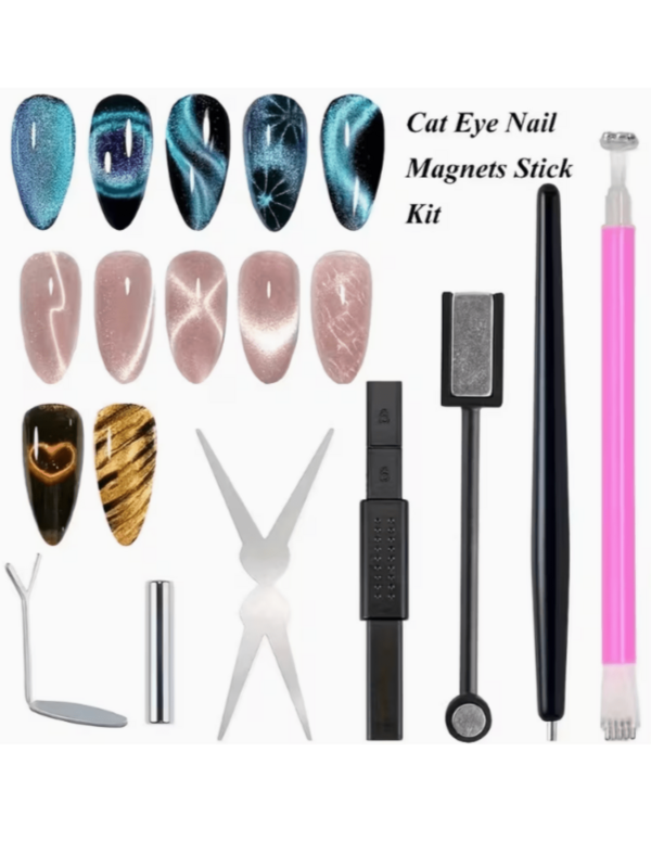 7pcs Cat Eye Nail Art Tool Kit, 3D Cat Eye Effect Nail Design Set