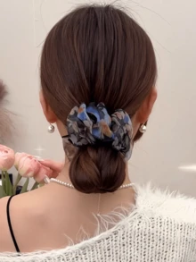 Multi-Color Mesh Elegant Bun Claw Clip, Stylish And Graceful Hair Accessory Summer Beach Hair Claws Vacay Hair Clips - Multicolor - View 6