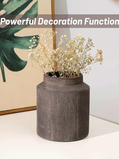 Rustic Style Vase, A Great Addition To Any Home Decor. Ceramic Vase, A Perfect Choice For Table Decoration. Terracotta Garden Decorative Flower Pot, 5.51 Inches Tall.