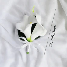 新娘花束，人造馬蹄蘭新娘花束適用於婚禮，新娘花束，春季母親節復活節禮物家居廚房婚禮裝飾白色人造花 - 彩色 - 查看 9