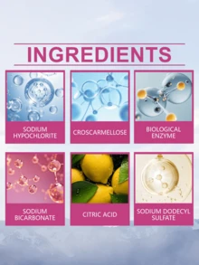 JUE FISH 20片/包 活性氧泡腾洗衣片，生物酶配方，去除黄色污渍、咖啡渍和茶渍，速效清洁泡腾片 - 固體 - 查看 8